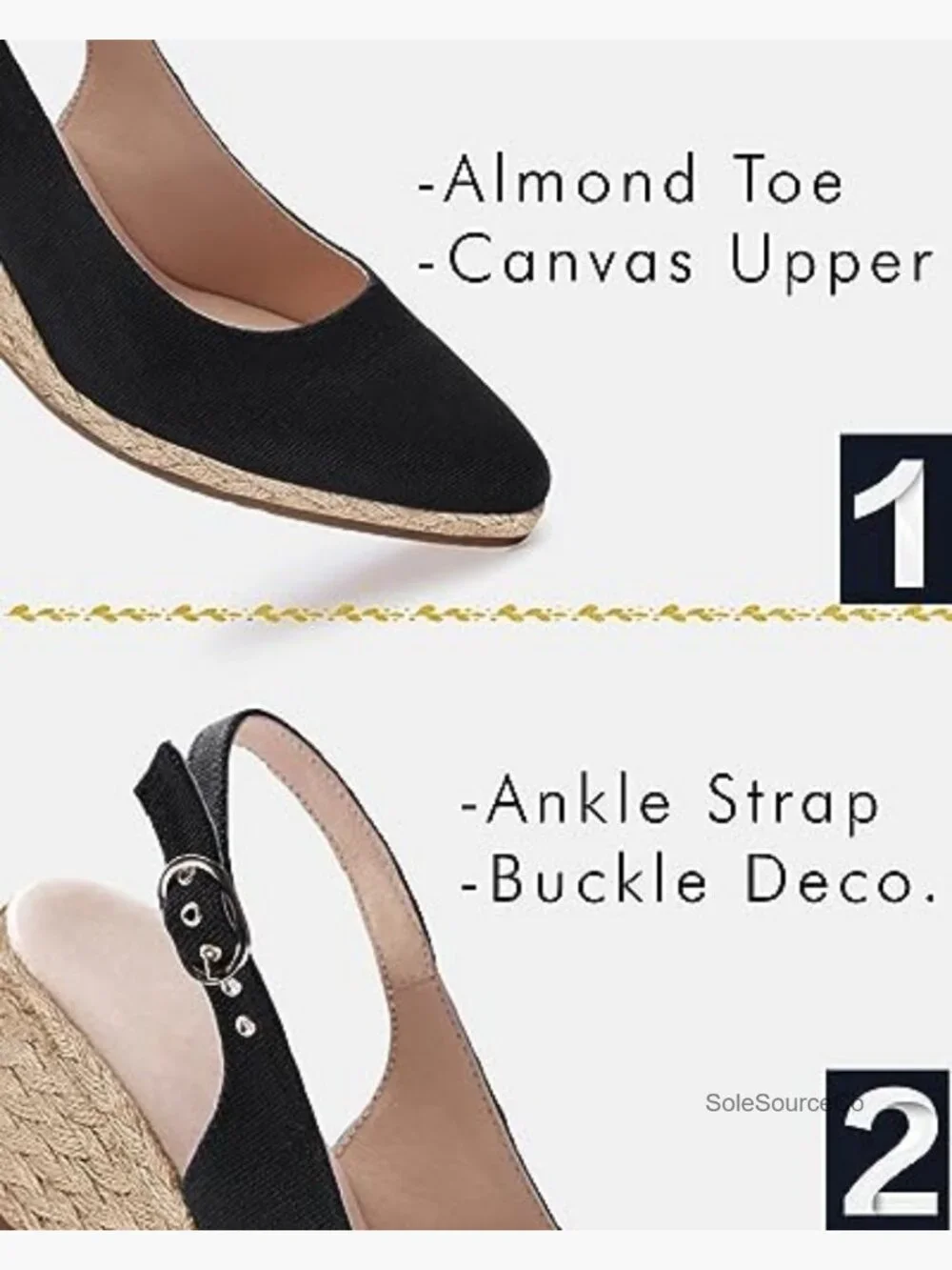 Women's Closed Toe Wedge Sandals Espadrilles Slingback Buckle Strap Summer Shoes